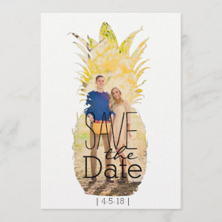 Moderne ananas Sla de datum op | Tropische bruilof Save The Date