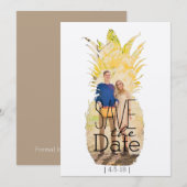 Moderne ananas Sla de datum op | Tropische bruilof Save The Date (Voorkant / Achterkant)