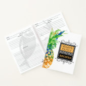Moderne ananas tropische familie monogram recept notitieboek (Binnen)