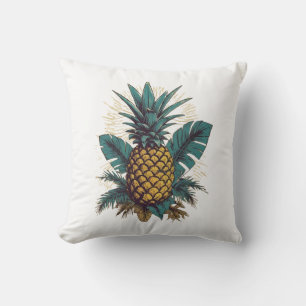 Moderne ananas verlaat zomervakantie kussen