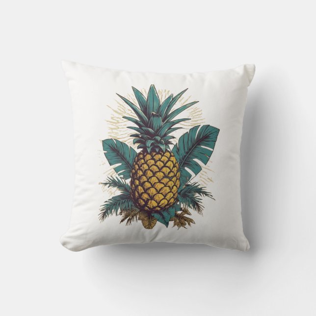 Moderne  ananas verlaat zomervakantie kussen (Voorkant)