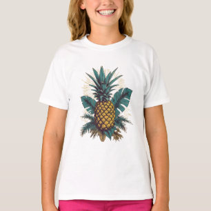 Moderne  ananas verlaat zomervakantie t-shirt