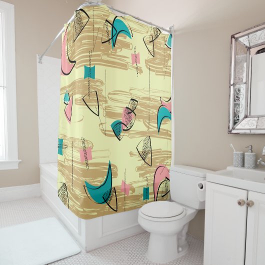 Moderne andelion-klokken uit de middeleeuwen douchegordijn (In situ)