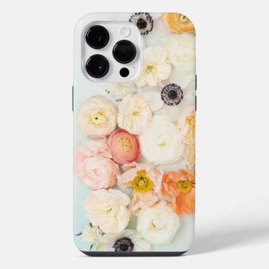 moderne anemonanemone ranuculus roos, vers iPhone hoesje (Achterkant)