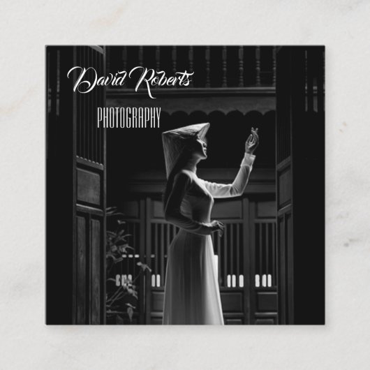 Moderne Angle openhartige fotografie. Vierkante Visitekaartje (Voorkant)