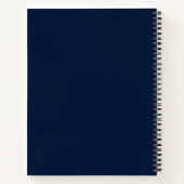 Moderne Anker Boot Naam Navy Blauwe Kapiteinslogbo Notitieboek (Achterkant)