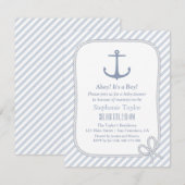 Moderne anker nautische babyshower uitnodigingen (Voorkant / Achterkant)