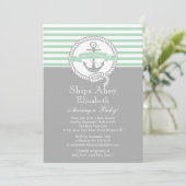 Moderne Anker Nautische Neutrale Baby Douche Kaart (Staand voorkant)