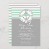 Moderne Anker Nautische Neutrale Baby Douche Kaart (Voorkant / Achterkant)