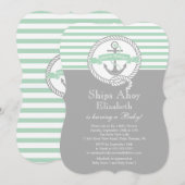 Moderne Anker Nautische Neutrale Baby Douche Kaart (Voorkant / Achterkant)