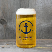 Moderne Ankerboot Logo Blikvorm Glas