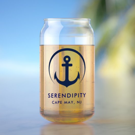 Moderne Ankerboot Logo Blikvorm Glas