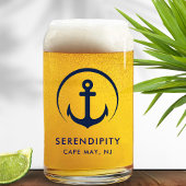 Moderne Ankerboot Logo Blikvorm Glas