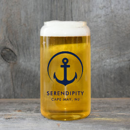 Moderne Ankerboot Logo Blikvorm Glas