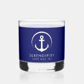 Moderne Ankerboot Logo Navy Blue Whisky Glas (Voorkant)