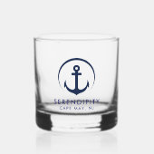 Moderne Ankerboot Logo Whisky Glas (Voorkant)