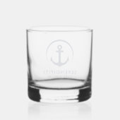 Moderne Ankerboot Logo Whisky Glas (Achterkant)
