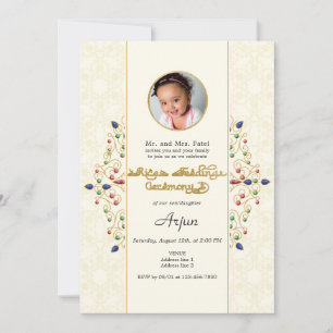 Moderne Annaprashan eerste rijst ceremonie foto Kaart