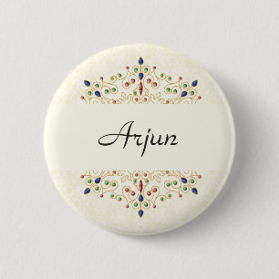 Moderne Annaprashan eerste rijst ceremonie Ronde Button 5,7 Cm