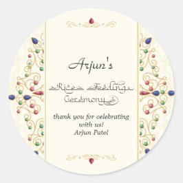 Moderne Annaprashan eerste rijst ceremonie Ronde Sticker