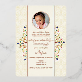 Moderne Annaprashan Eerste Rijstceremonie Foto Folie Uitnodiging