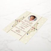 Moderne Annaprashan Eerste Rijstceremonie Foto Folie Uitnodiging (Gedraaid)