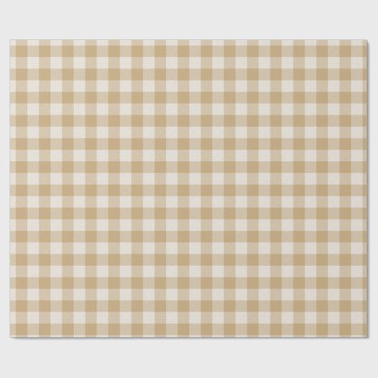 Moderne Antiek beige Buffalo Check Pset Holiday Cadeaupapier (Vlak)