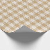 Moderne Antiek beige Buffalo Check Pset Holiday Cadeaupapier (Hoek)