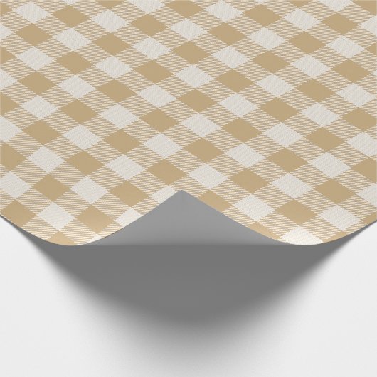 Moderne Antiek beige Buffalo Check Pset Holiday Cadeaupapier (Hoek)