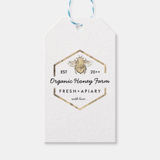 Moderne apiarist honingbij cadeaulabel (Voorkant)