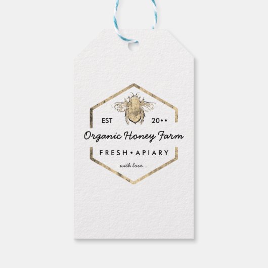 Moderne apiarist honingbij cadeaulabel (Achterkant)