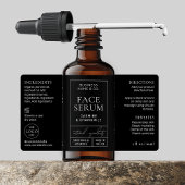 Moderne apotheek zwart 2 oz cosmetische fles label