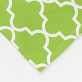 Moderne appel Groen en Wit Marokkaanse Quatrefoil Fleece Deken (Hoek)