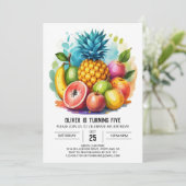 Moderne appel sappige vruchten verjaardag kaart (Staand voorkant)