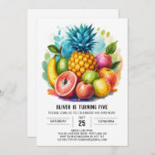 Moderne appel sappige vruchten verjaardag kaart (Voorkant / Achterkant)