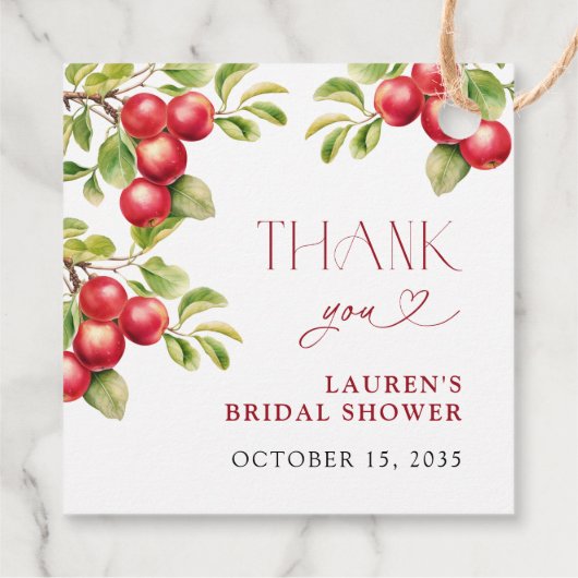 Moderne Apple Ooit Na Apple Shower Dank U Bedankjes Labels (Achterkant)