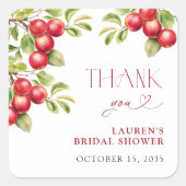 Moderne Apple Ooit Na Apple Shower Dank U Vierkante Sticker (Voorkant)