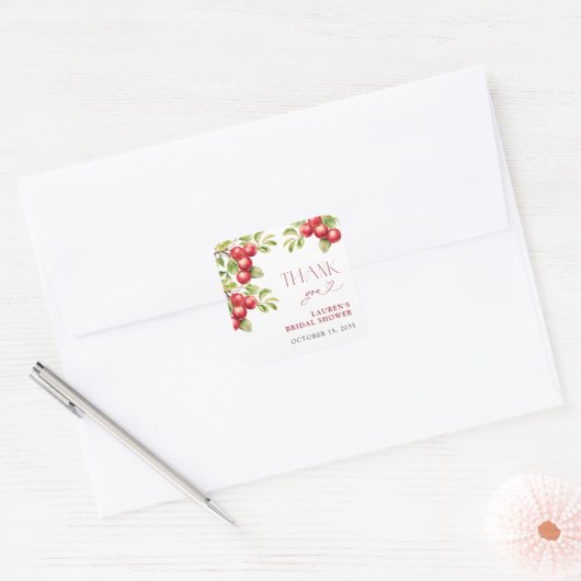 Moderne Apple Ooit Na Apple Shower Dank U Vierkante Sticker (Envelop)