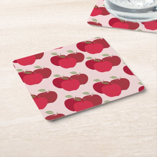 Moderne Apple Print Decoratief Papier Onderzetter (Schuin)