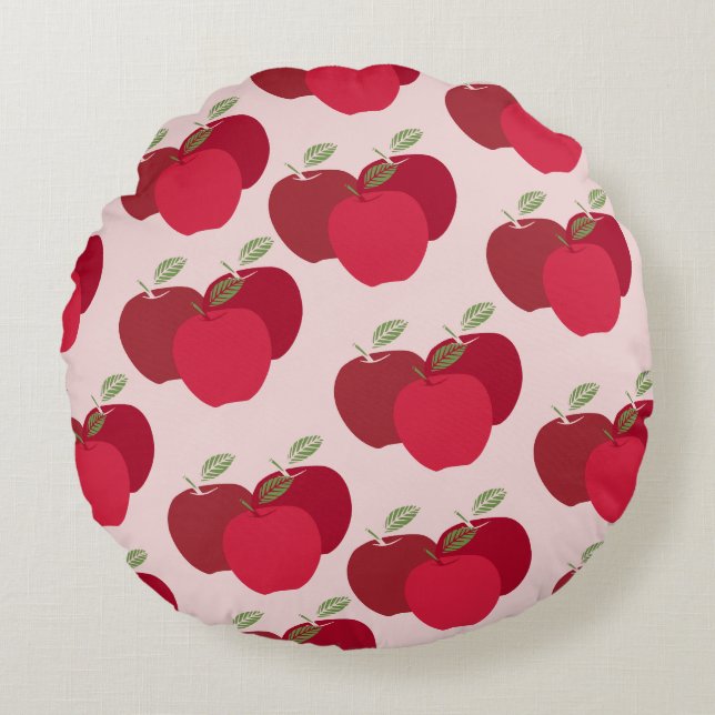 Moderne Apple Print Decoratieve Ronde Kussen (Voorkant)