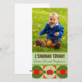 Moderne Apple Rosh Hashanah Foto Kaart (Voorkant / Achterkant)