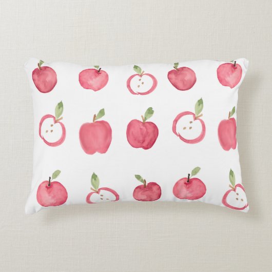 Moderne Apple Watercolor Design accentkussen Accent Kussen (Voorkant)