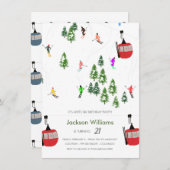 Moderne Aprés Ski Verjaardag Kaart (Voorkant / Achterkant)