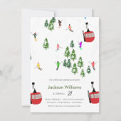 Moderne Aprés Ski Verjaardag Kaart (Voorkant)