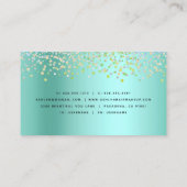 Moderne aqua blauw groen kapsalon make-up artiest visitekaartje (Achterkant)