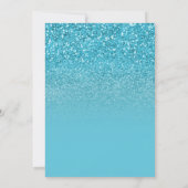 Moderne Aqua Blauwe Glam Glitter Sweet 16 Kaart (Achterkant)
