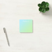 Moderne Aqua Blauwe Groene Ombre Script Post-it® Notes (Kantoor)