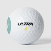 Moderne Aqua Blauwe Monogram Eerste Letters Gepers Golfballen (Logo)