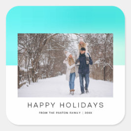 Moderne Aqua Blue foto Vierkante Sticker