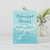 Moderne Aqua Blue Rehearsal Dinner Invitations Kaart (Staand voorkant)